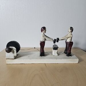 Vintage Folk Art Two Men and Anvel